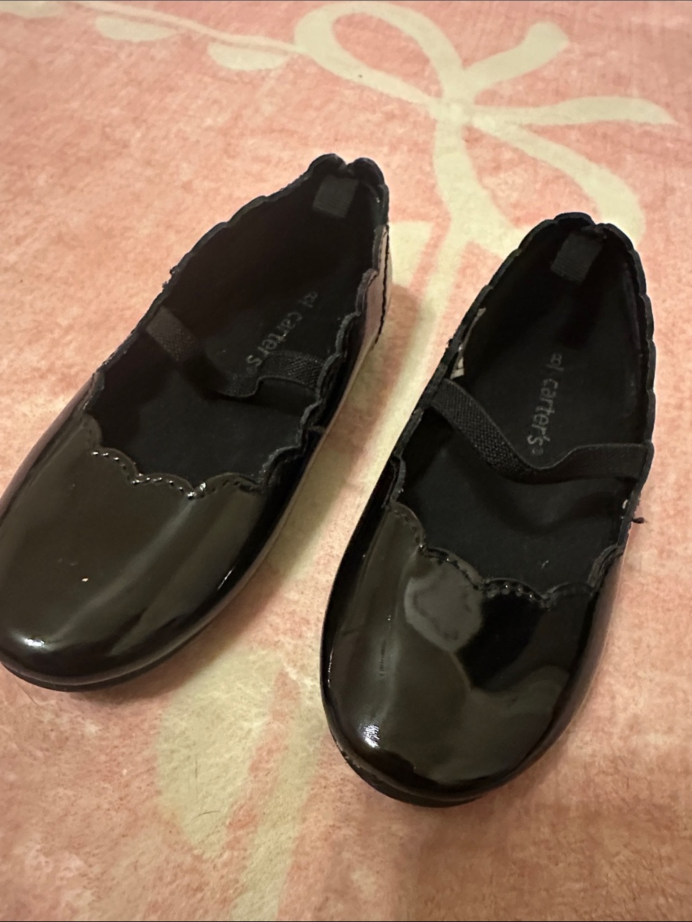 Carter's Black Patent Scallop-Edge Mary Jane Flats